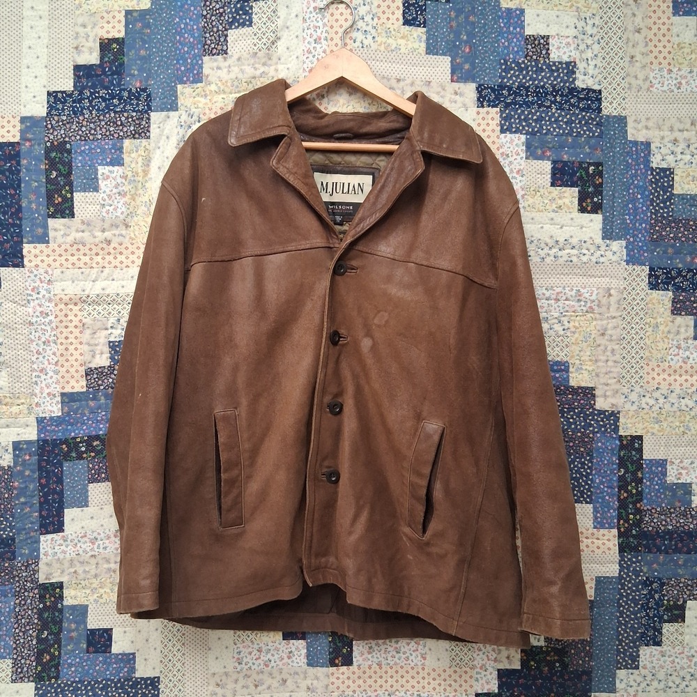 Vintage M. Julian Wilsons Leather Jacket Soft Brown Mens Sz XL‎ Removable Lining